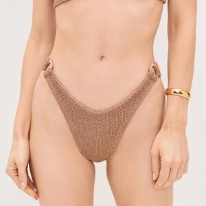 Hunza G Gloria Metallic Cocoa Bikini Bottoms